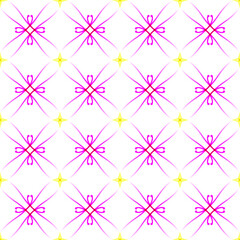 Symmetrical pattern of curves of fine lines with floral elements. Floral geometric abstract color pattern on white background. Seamless pattern, gradient lines graphic texture, vector illustration