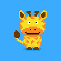 Pixel art giraffe character