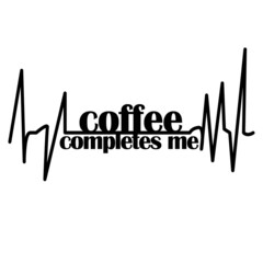 coffee with a pulse on a white background, contour