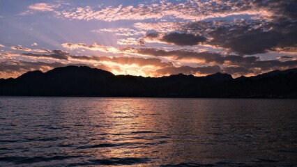 Beautiful sea view and mountains at early morning