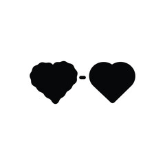 Fototapeta premium Black solid icon for res heart