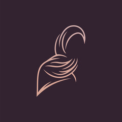 Hijab logo vector. hijab vector graphic design.
