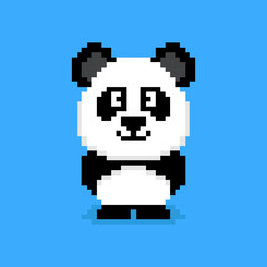 Obraz premium Panda character in pixel art style