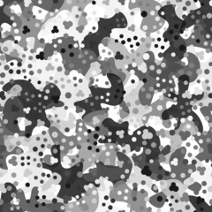 Camouflage seamless pattern background. Classic clothing masking camo print
