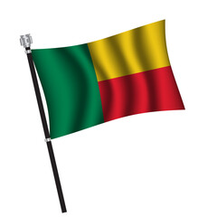 Benin flag background with cloth texture. Benin Flag vector illustration eps10. 