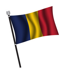 Chad flag background with cloth texture. Chad Flag vector illustration eps10.