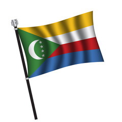 Comoros flag background with cloth texture. Comoros Flag vector illustration eps10.