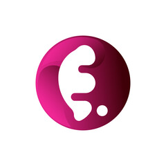 Letter E Logo. E Letter Design Vector with Dots. purple Circle. Design Template Element. Design Vector Illustration
