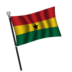 Ghana flag background with cloth texture. Ghana Flag vector illustration eps10.