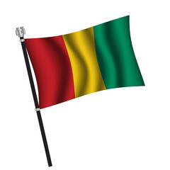 Guinea flag background with cloth texture. Guinea Flag vector illustration eps10. 