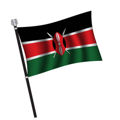 Kenya flag background with cloth texture. Kenya Flag vector illustration eps10.