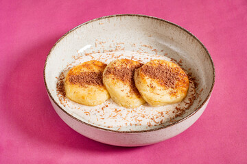 traditional pancakes with chocolate and butter