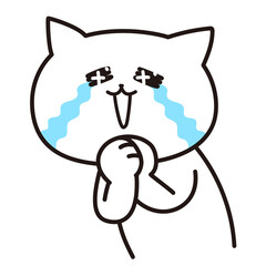 加工ok　ねこ素材No.102 感激涙 