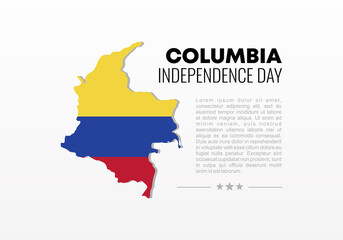 Columbia independence day background banner poster for national celebration on July 20 th.