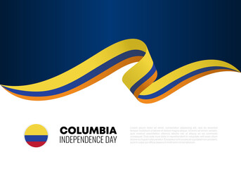Columbia independence day background banner poster for national celebration on July 20 th.