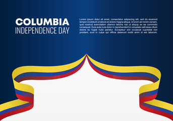 Columbia independence day background banner poster for national celebration on July 20 th.