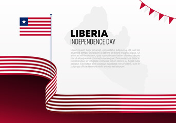 Liberia independence day background banner poster for national celebration on July 26 th.
