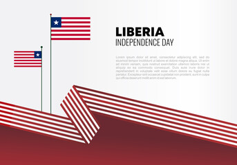 Liberia independence day background banner poster for national celebration on July 26 th.