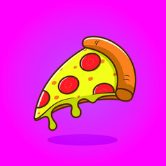 illustration of pizza with mushroom