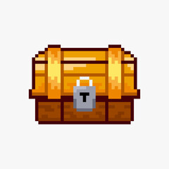 Treasure chest in pixel art style