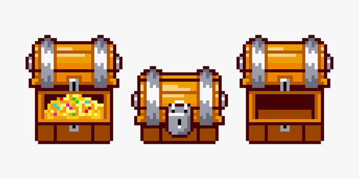 Pixel art treasure chest