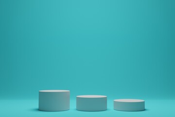 empty 3d render white podium stage background