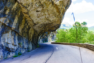 Mountain road, Verdon Gorge in France.