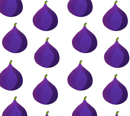 seamless pattern with figs on a white background, vector illustration