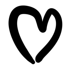 Hand Drawn Heart, Love Shape Doodle Symbol
