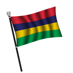 Mauritius flag background with cloth texture. Mauritius Flag vector illustration eps10.