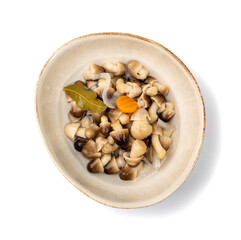 Pickled Straw Mushrooms Isolated