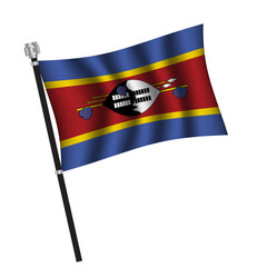Swaziland flag background with cloth texture. Swaziland Flag vector illustration eps10.