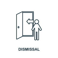 Dismissal icon. Line element from crisis collection. Linear Dismissal icon sign for web design, infographics and more.