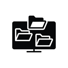 Black solid icon for folders