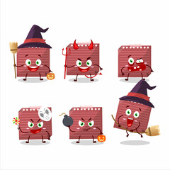 Halloween expression emoticons with cartoon character of red sticky note