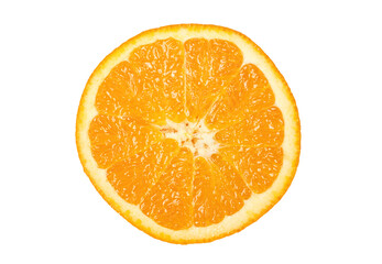 Sliced large orange isolated