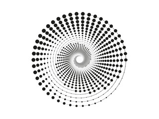 Halftone round as icon or background.Vector
