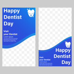 happy national dentist day social media stories template design