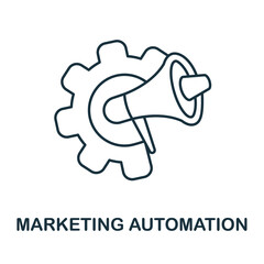 Marketing Automation icon. Line element from customer relationship collection. Linear Marketing Automation icon sign for web design, infographics and more.