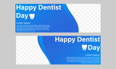 happy national dentist day horizontal banner template