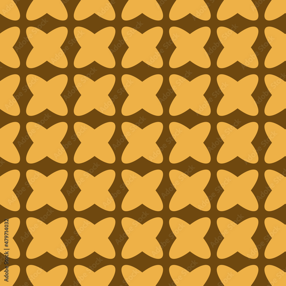 Poster yellow crosses on brown background vector seamless repeat pattern print background