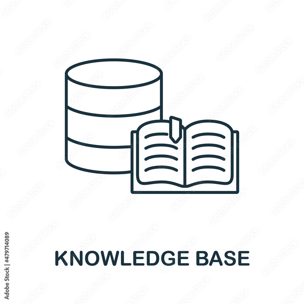 Aufkleber knowledge base icon. line element from customer relationship collection. linear knowledge base icon 