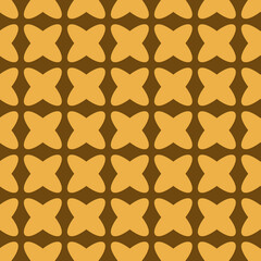 Yellow crosses on brown background vector seamless repeat pattern print background
