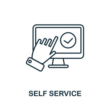 Self Service icon. Line element from customer relationship collection. Linear Self Service icon sign for web design, infographics and more.