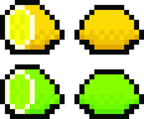Obraz premium Pixel 8 bit lemon and lime pack - vector, isolated