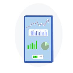 The isolated investment data board. financial profit board. business gadget concept.