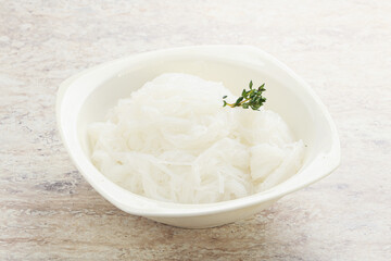 Glass asian noodles in the bowl