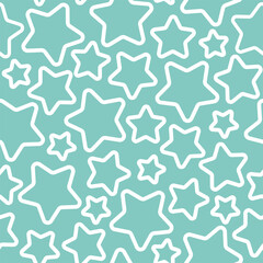 Seamless abstract pattern with little tiny white stars on light blue background. Nice and tender wallpaper