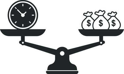 Time is money icon vector, Business and finance management line icon, time to money symbol vector 