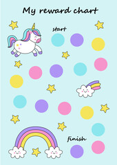 Vector sheet for making notes with cute rainbow.